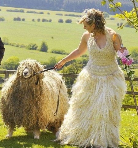 Tricotate lână rochie de nunta