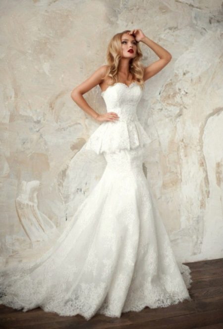 Gaun pengantin dari Ange Etoiles duyung dengan basky