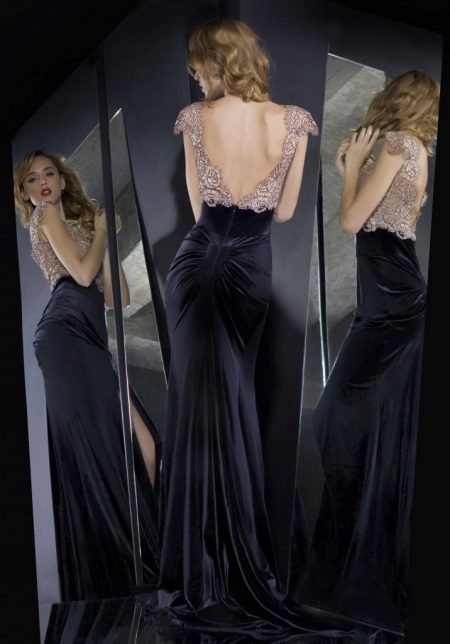 Velvet dress with open back