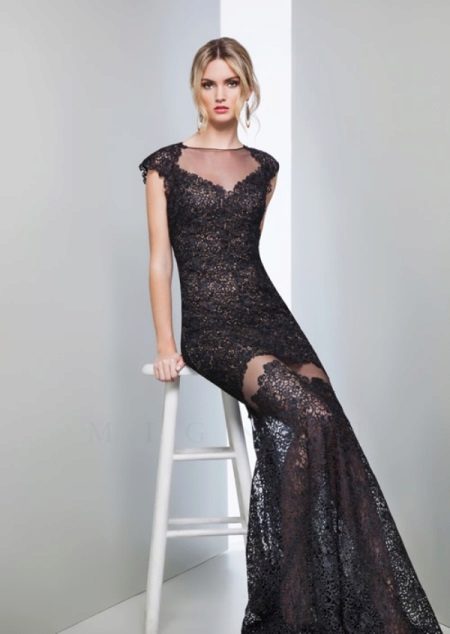 Svart Lace Evening Dress av Mignon