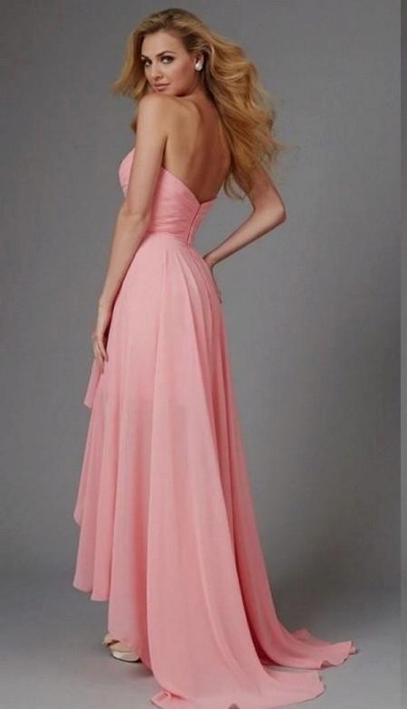 Rožinė rožinė koralų suknelė