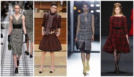 Tweed dress with accessories