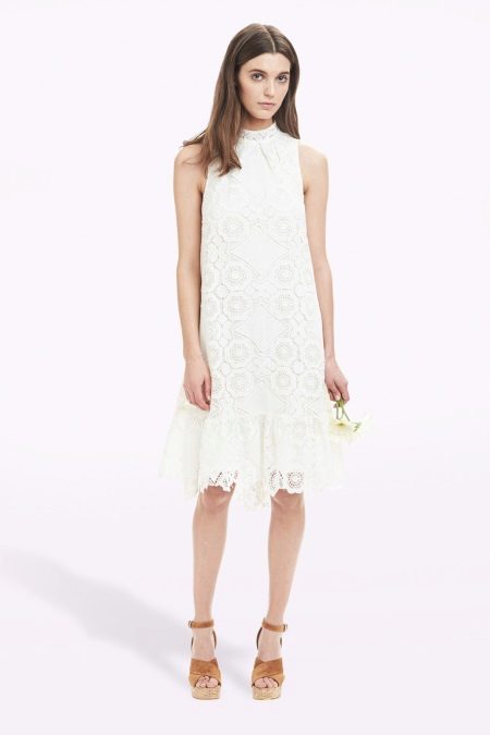 Gipürden yazlık beyaz elbise