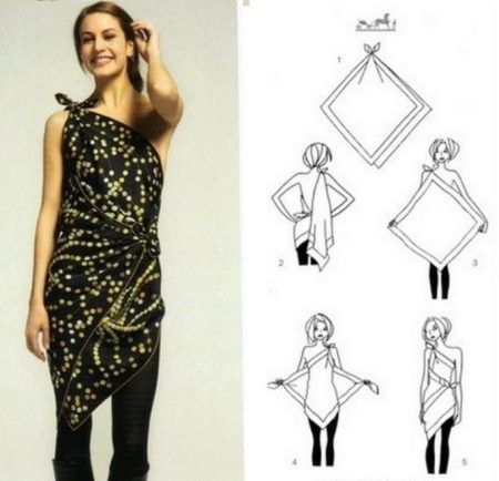 Asymmetrical shawl dress