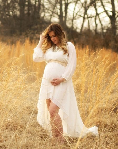 Boho vestido com cintura alta para mulheres grávidas