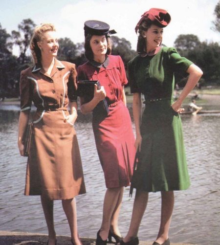 Vestido estilo retro de los años 40.