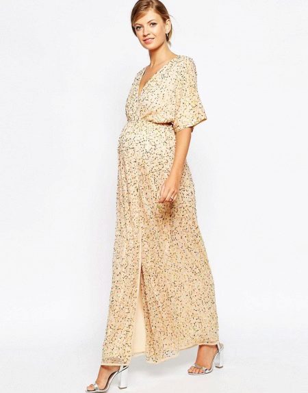 Вечерна брилянтна рокля за бременни жени