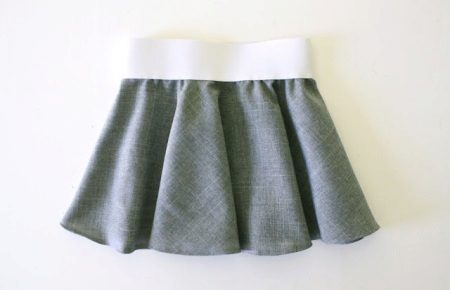 Halv nederdel med elastik